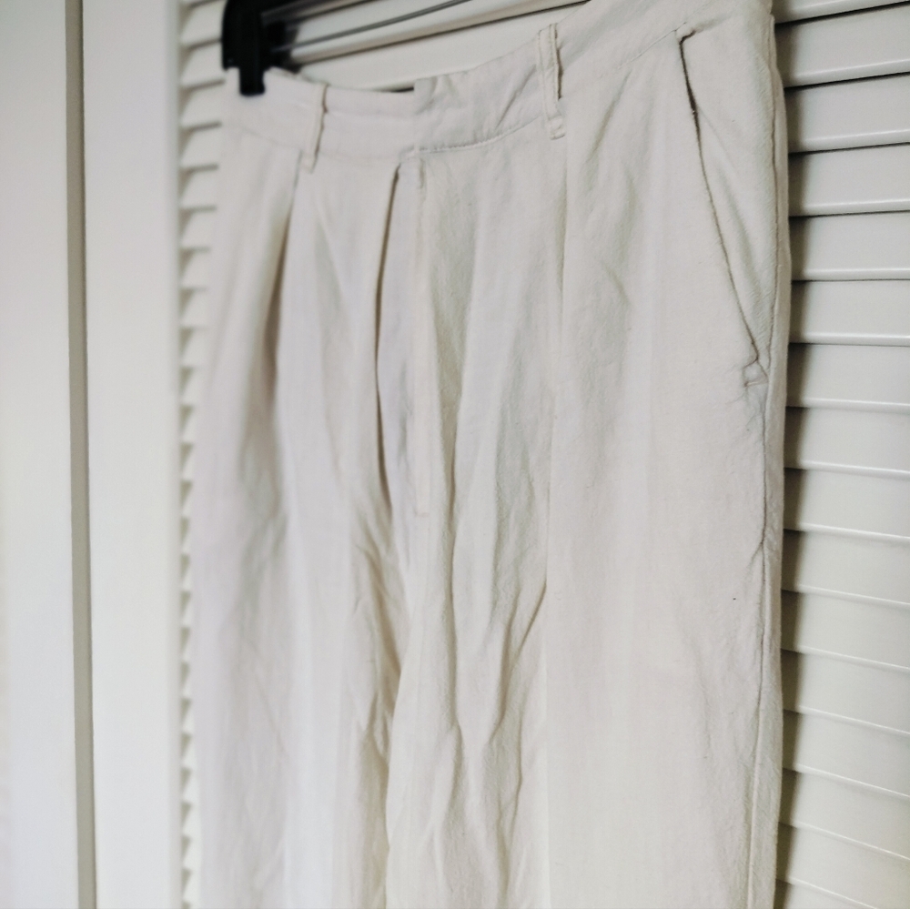 Free People Women's Linen Viscose Pleated Wide Leg Pants Pockets Size Small - Picture 4 of 11